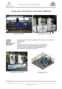 150 m³/h - Reverse osmosis